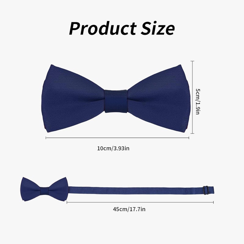 Eshwb Kids Bow Tie, Classic Solid Color Pre-Tied Bow Tie Adjustable Neck Bowtie for Boys Wedding Parties - Image 2
